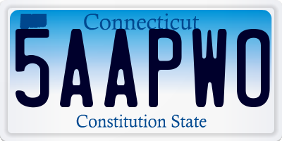 CT license plate 5AAPWO