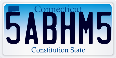 CT license plate 5ABHM5