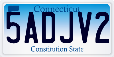 CT license plate 5ADJV2