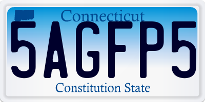 CT license plate 5AGFP5