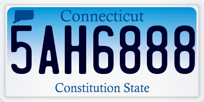 CT license plate 5AH6888