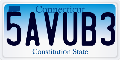 CT license plate 5AVUB3