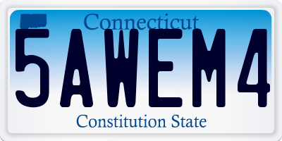 CT license plate 5AWEM4