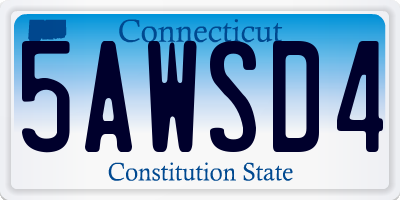 CT license plate 5AWSD4