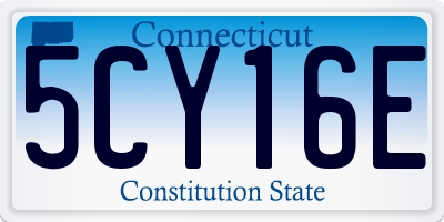 CT license plate 5CY16E