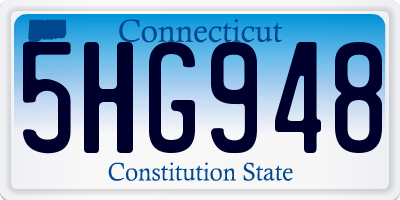 CT license plate 5HG948