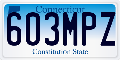 CT license plate 603MPZ