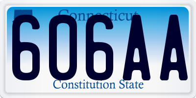 CT license plate 606AA