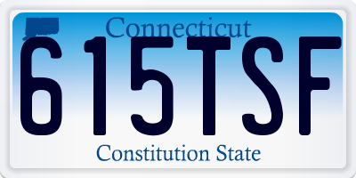 CT license plate 615TSF