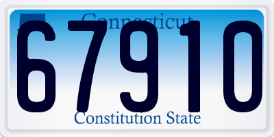 CT license plate 67910