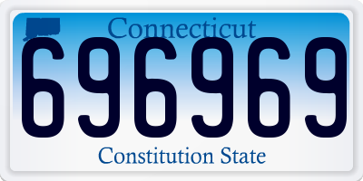 CT license plate 696969