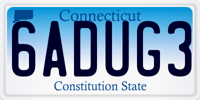 CT license plate 6ADUG3