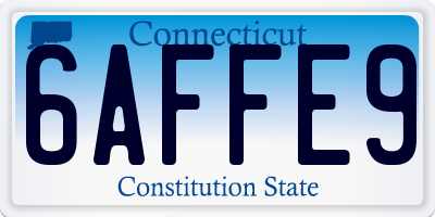 CT license plate 6AFFE9