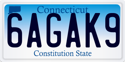 CT license plate 6AGAK9