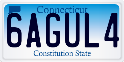 CT license plate 6AGUL4