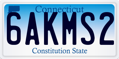 CT license plate 6AKMS2