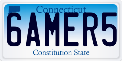 CT license plate 6AMER5