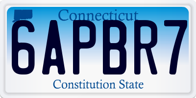 CT license plate 6APBR7