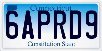 CT license plate 6APRD9