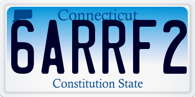 CT license plate 6ARRF2