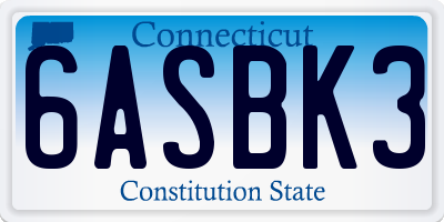 CT license plate 6ASBK3