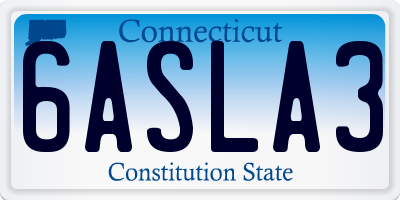 CT license plate 6ASLA3