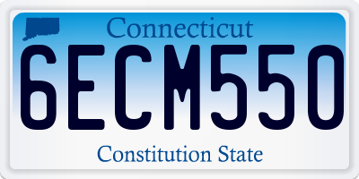 CT license plate 6ECM550