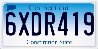 CT license plate 6XDR419