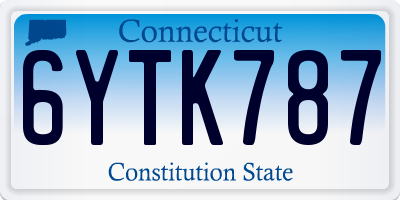 CT license plate 6YTK787