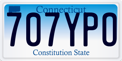 CT license plate 707YPO