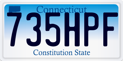 CT license plate 735HPF