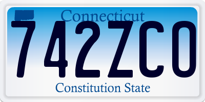 CT license plate 742ZCO