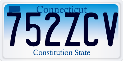 CT license plate 752ZCV