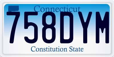 CT license plate 758DYM