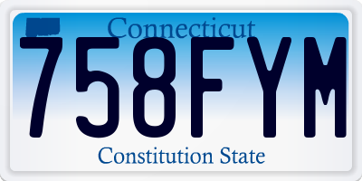 CT license plate 758FYM