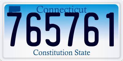 CT license plate 765761