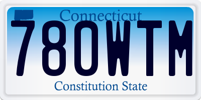 CT license plate 780WTM