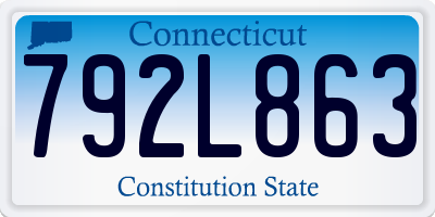 CT license plate 792L863