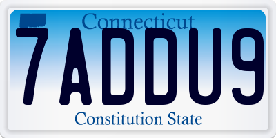 CT license plate 7ADDU9