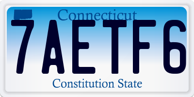 CT license plate 7AETF6
