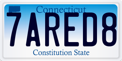 CT license plate 7ARED8