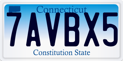 CT license plate 7AVBX5