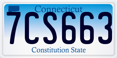 CT license plate 7CS663