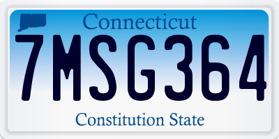 CT license plate 7MSG364