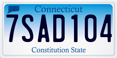 CT license plate 7SAD104