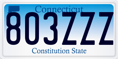 CT license plate 803ZZZ