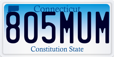 CT license plate 805MUM