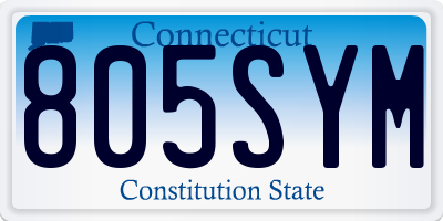 CT license plate 805SYM