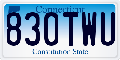 CT license plate 830TWU