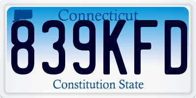 CT license plate 839KFD